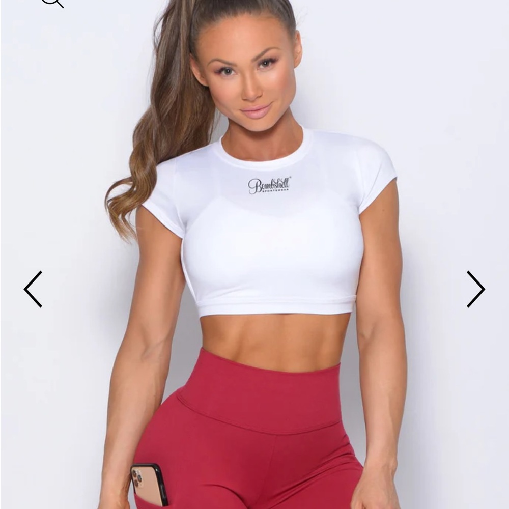 NEW! Bombshell Sportswear MUSCLE BACK TEE White Medium - Picture 5 of 5
